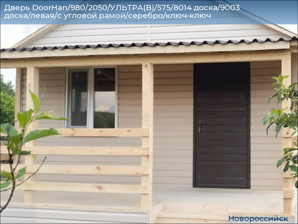 Дверь DoorHan/980/2050/УЛЬТРА(B)/575/8014 доска/9003 доска/левая/с угловой рамой/серебро/ключ-ключ, novorossiysk.doorhan.ru