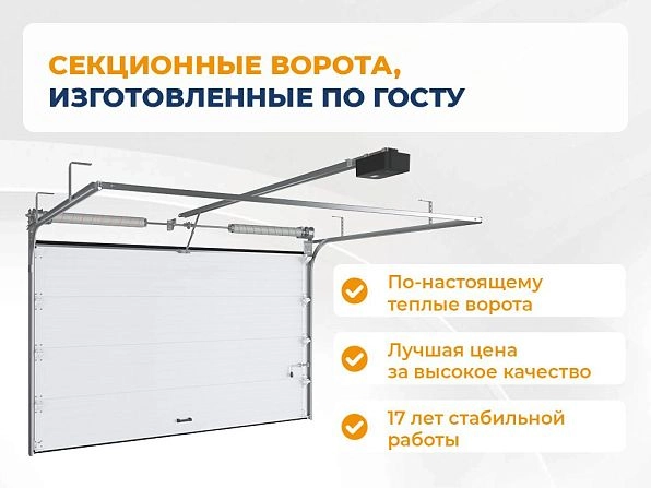 Секционные ворота 2600х2550 мм белые DoorHan RSD02, novorossiysk.doorhan.ru